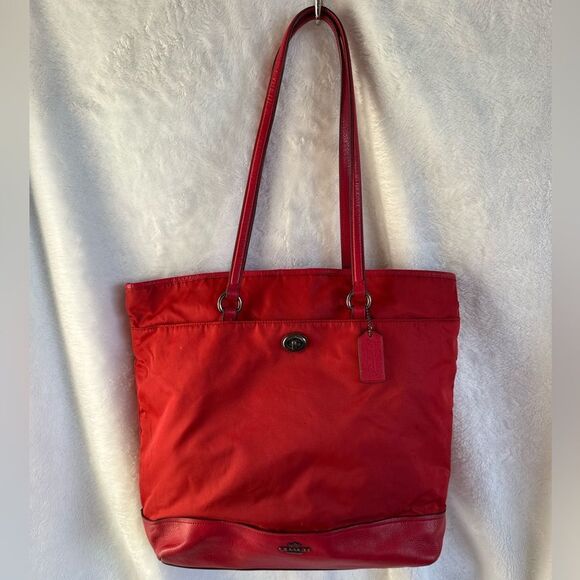 Coach Red Tote Bag - Picture 1 of 9